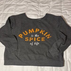 Messy Bun Just Chillin’ Gray Pumpkin Spice Crewneck Sweatshirt